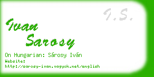 ivan sarosy business card
